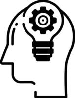 brainstorming glyph and line vector illustration
