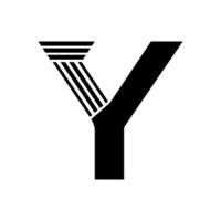 Sans Serif Letter Y Pillar Law Logo vector