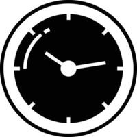 clock glyph and line vector illustration