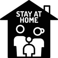 Stay at home glyph and line vector illustration