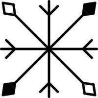 Snow glyph and line vector illustration