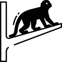 Primates glyph and line vector illustration