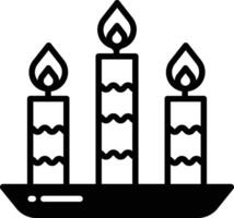 Candle glyph and line vector illustration