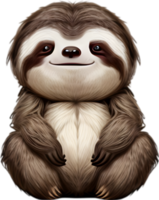 AI generated Close-up of a cute cartoon Sloth Icon. png