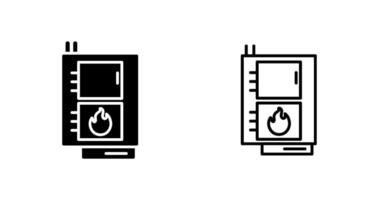 icono de vector de caldera de combustible sólido