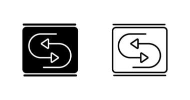 marcha atrás flecha vector icono