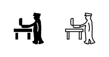 Guard Checking Briefcase Vector Icon