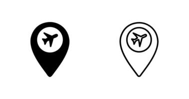 icono de vector de ubicación del aeropuerto