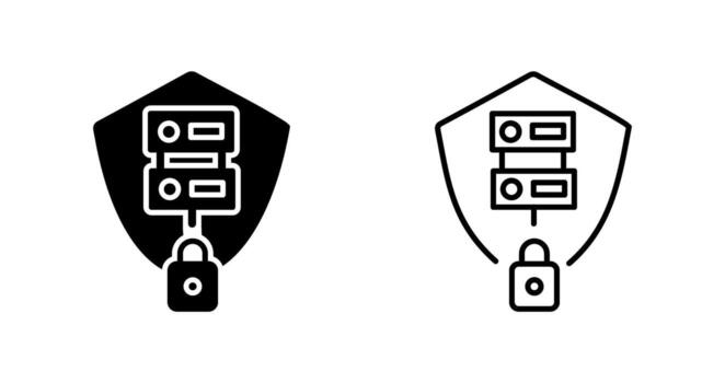 icono de vector de servidor seguro