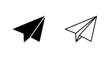 icono de vector de avión de papel