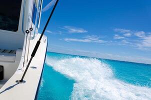 Hatteras yacht in mexican caribbean photo