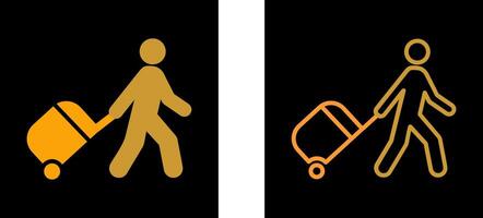 Walking With Luggage Vector Icon