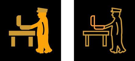 Guard Checking Briefcase Vector Icon