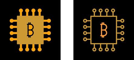 Bitcoin Chip Vector Icon