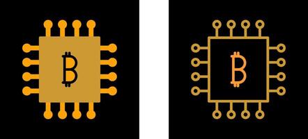 Bitcoin Chip Vector Icon