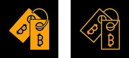 icono de vector de etiqueta de etiqueta de bitcoin