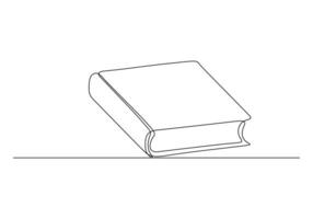 Continuous one line drawing of close book. Educational concept vector illustration