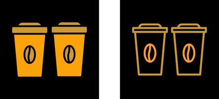 icono de vector de dos cafés