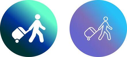 Walking With Luggage Vector Icon