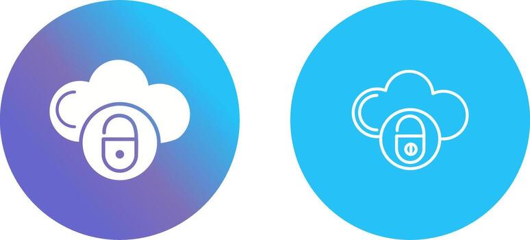 icono de vector de nube segura