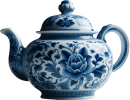 ai généré floral porcelaine théière avec couvercle png