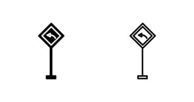 Left Turn Ahead Vector Icon