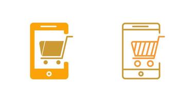 icono de vector de compras móviles