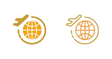 Round Travel Flights Vector Icon