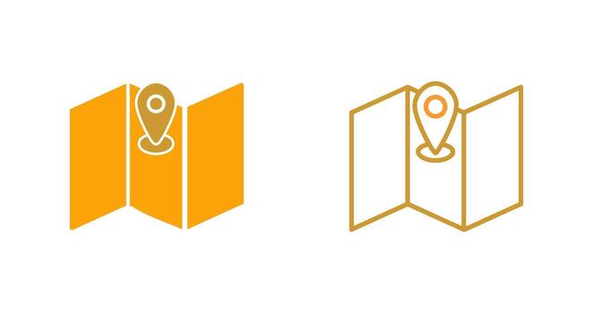 icono de vector de mapa plegado