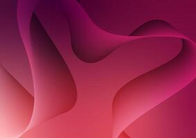 Red pink ribbon wave modern style background vector