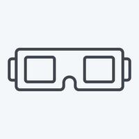 Icon 3D Glasses. related to Entertainment symbol. line style. simple design illustration vector