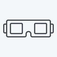 icono 3d lentes. relacionado a entretenimiento símbolo. línea estilo. sencillo diseño ilustración vector