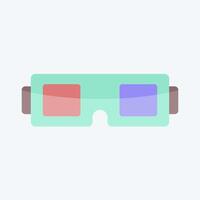 icono 3d lentes. relacionado a entretenimiento símbolo. plano estilo. sencillo diseño ilustración vector