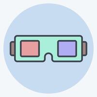 Icon 3D Glasses. related to Entertainment symbol. color mate style. simple design illustration vector