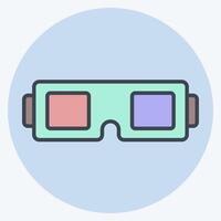 Icon 3D Glasses. related to Entertainment symbol. color mate style. simple design illustration vector