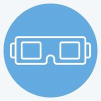 Icon 3D Glasses. related to Entertainment symbol. blue eyes style. simple design illustration vector