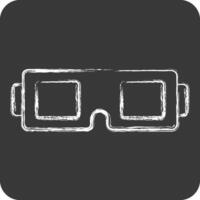 Icon 3D Glasses. related to Entertainment symbol. chalk Style. simple design illustration vector