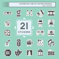 Sticker line cut Set Entertainment. related to Hobby symbol. simple design illustration vector