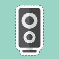 Sticker line cut Loud Speaker. related to Entertainment symbol. simple design illustration vector