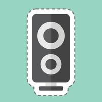 Sticker line cut Loud Speaker. related to Entertainment symbol. simple design illustration vector