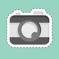 Sticker line cut Camera. related to Entertainment symbol. simple design illustration vector