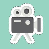 Sticker line cut Movie Camera. related to Entertainment symbol. simple design illustration vector