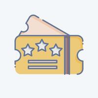 Icon Ticket. related to Entertainment symbol. doodle style. simple design illustration vector