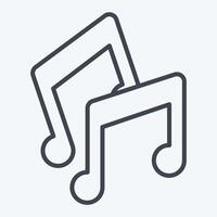 Icon Sound Track. related to Entertainment symbol. line style. simple design illustration vector