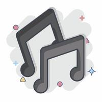 Icon Sound Track. related to Entertainment symbol. comic style. simple design illustration vector