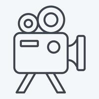 Icon Movie Camera. related to Entertainment symbol. line style. simple design illustration vector