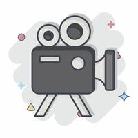 Icon Movie Camera. related to Entertainment symbol. comic style. simple design illustration vector