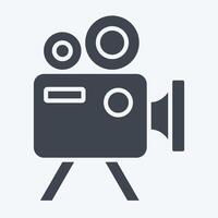 Icon Movie Camera. related to Entertainment symbol. glyph style. simple design illustration vector