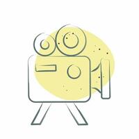 Icon Movie Camera. related to Entertainment symbol. Color Spot Style. simple design illustration vector