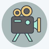Icon Movie Camera. related to Entertainment symbol. color mate style. simple design illustration vector